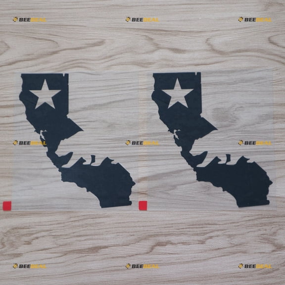 2X Black 6" California Bear Decal Sticker Map Outline Republic Cali Car Vinyl
