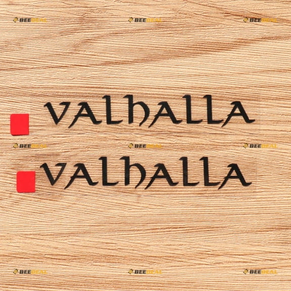 2X Black 6" Valhalla Lettering Decal Sticker Odin Viking Norse Car Vinyl