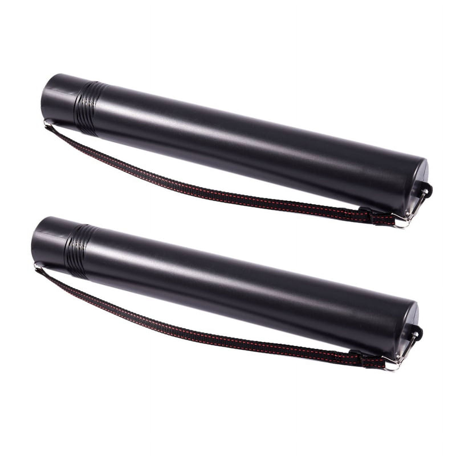 2X Black Plastic Drawing Storage Tube Poster Scroll Holder