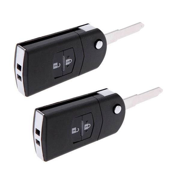 2X Black Replacement 2 Button Keyless Entry Remote Control Key Fob Clicker for 3 5 6,2 x Key Cover,Black