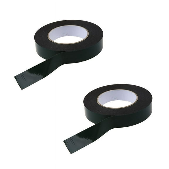 2X Black Super Strong Permanent Double Sided Self Adhesive Foam Car Trim Body Tape Width:25mm