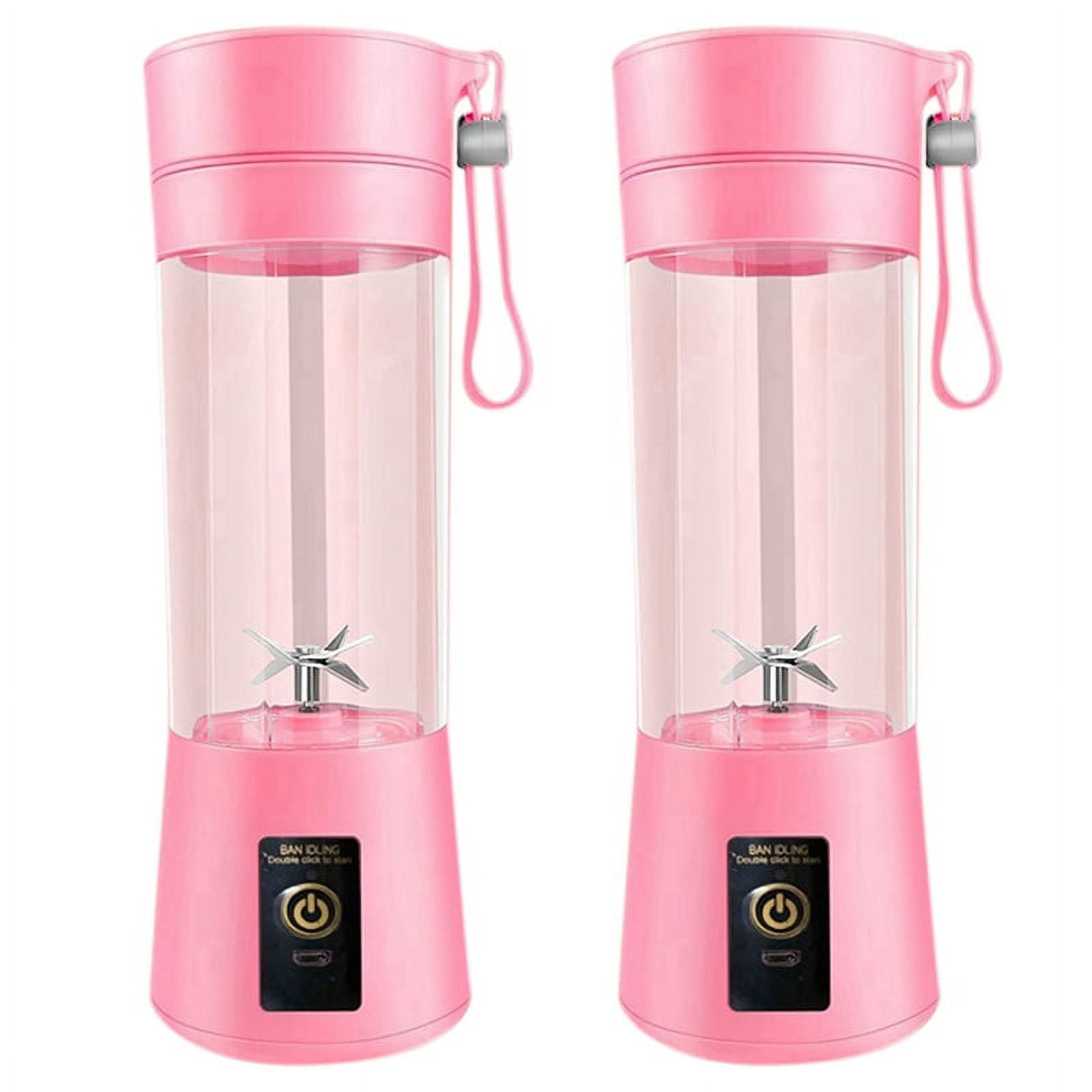 2X Blender Mini Blender for Shakes and Smoothies Rechargeable USB 380Ml Traveling Fruit Juicer Cup with 6 Blades
