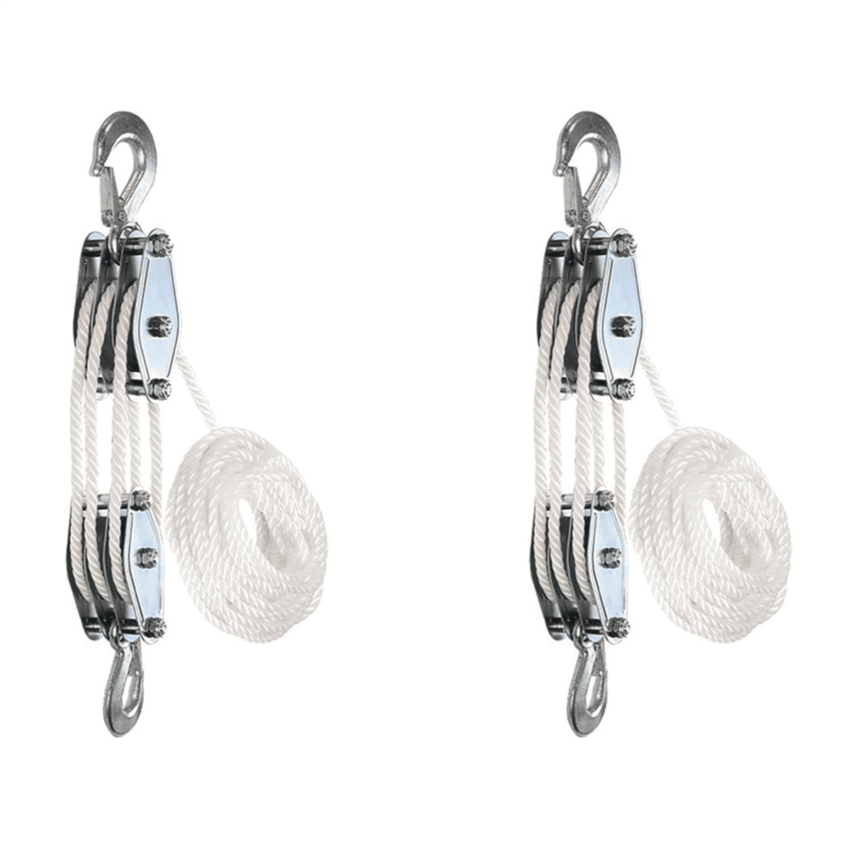2X Block and Tackle Pulley System Rope Hoist with Lifting Power ...