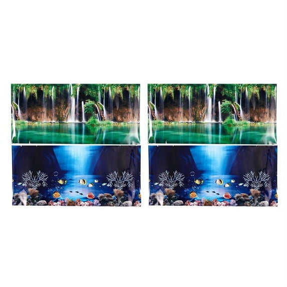 2X Blue Fresh Sea Background Aquarium Ocean Landscape Poster Fish Tank