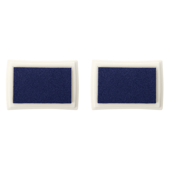 2X Blue Ink Pad Inkpad Rubber Stamp Finger Print Craft Non-