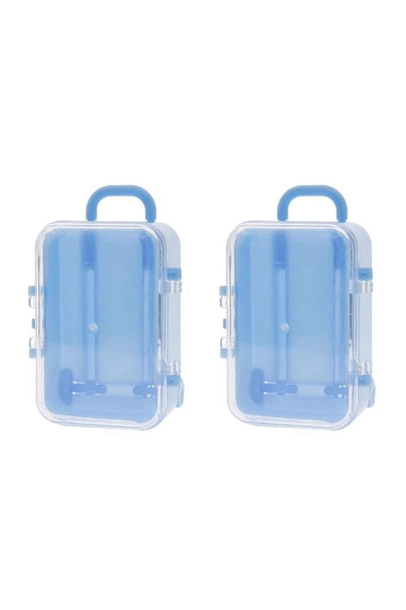 2X Blue Mini Roller Travel Suitcase Candy Box Personality Wedding Luggage Trolley Case Storage