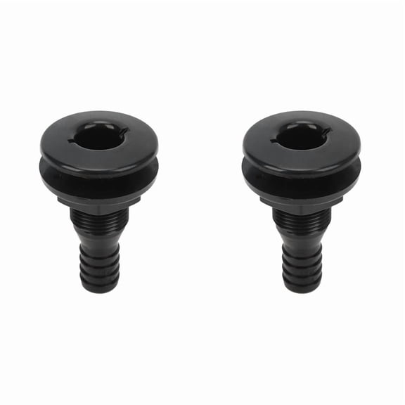 2X Boat Water Drain Scupper ABS 3/4in Black Through Hull Connector Hose Coupling Drain Outlet Replacement Hardware,2 x Boat Water Drain Scupper,Black