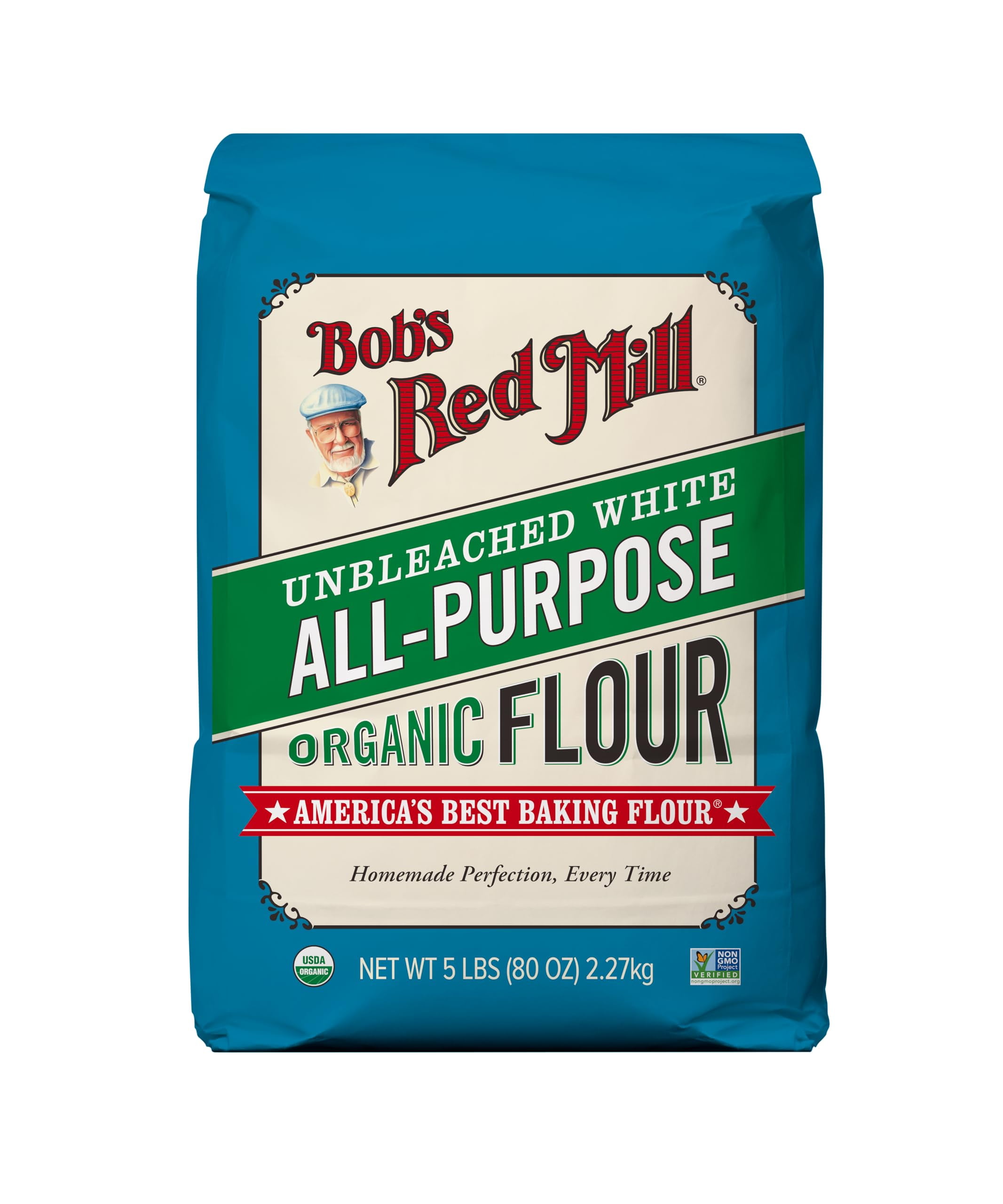2X - Bob,S Red Mill Organic Unbleached White Flour, 5 Pounds