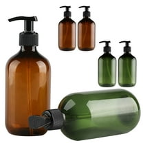 2X Bottle 2Pcs Transparent Pet Plastic Bottles With Black Screw Caps, Recyclable 500 Ml Bathroom Products