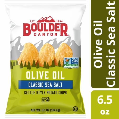 2X-Boulder Canyon Olive Oil Classic Sea Salt Kettle Potato Chips - 6.5 oz