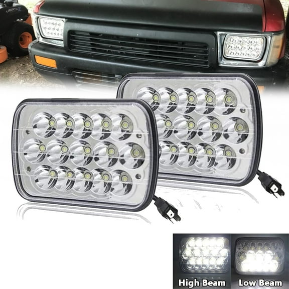 2X Brightest 5X7" 7x6 inch Rectangle LED Headlights HI-LO Fit for Toyota Pickup Truck