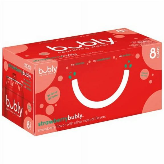 2X-Bubly Strawberry Flavored Sparkling Water Cans - 12 fl oz - 8 pk