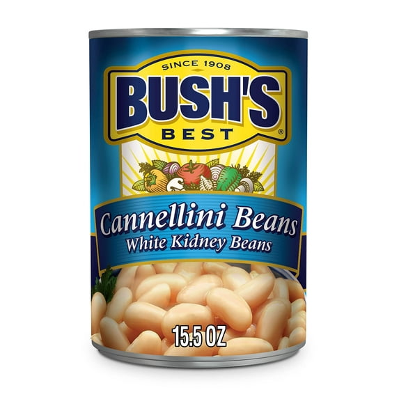 2X - Bush,S Best Canned Cannellini Beans, Source Of Plant Based Protein And Fiber, Low Fat, Gluten Free, 15.5 Oz