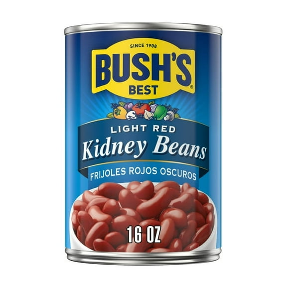 2X-Bush's Light Red Kidney Beans, Canned Dark Red Kidney Beans, 16 oz Can