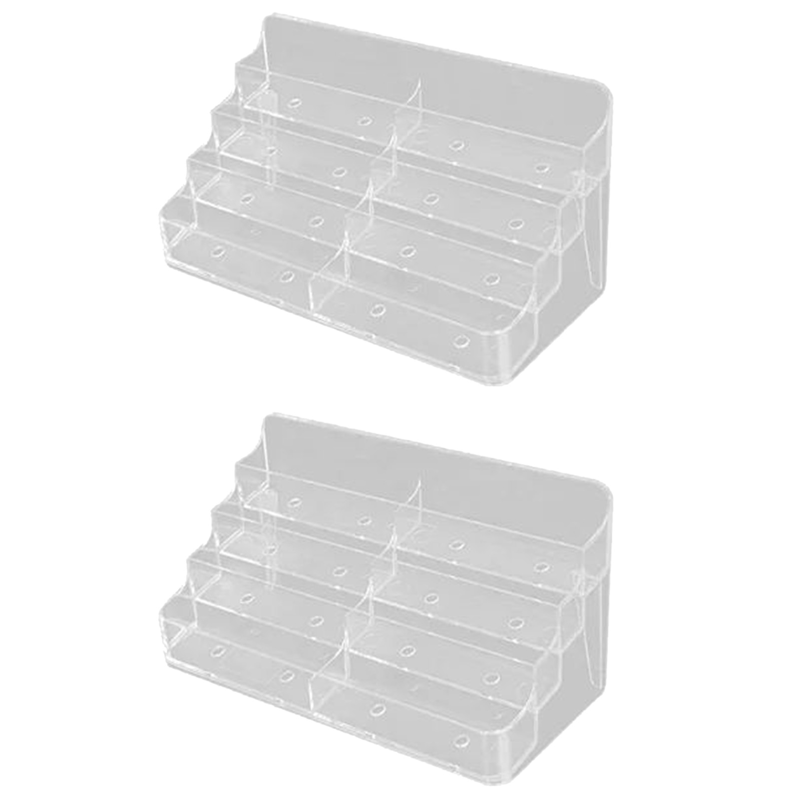 2X Business Card Holder 8 Pocket Acrylic Business Card Holder For Desk