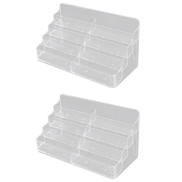 2X Business Card Holder,8 Pocket Acrylic Business Card Holder for Desk