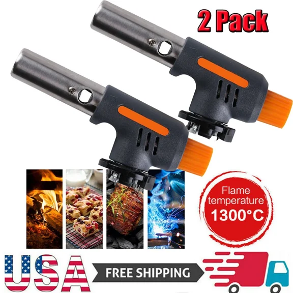 2X Butane Gas Torch Iron Welding Soldering Fire Maker Lighter Gun Burner Kitchen