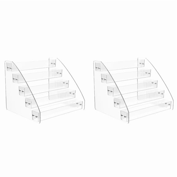 2X CD Holder 5 Tier, Clear CD Organizers, CD Display Rack Holds Up to 30 Standard DVD Cases for Media Shelf Storage