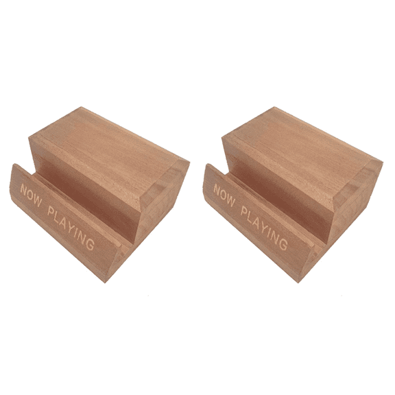 2X CD Record Stand Wood Vinyl Tabletop Holders LP Music Albums Display Album Deskop Rack