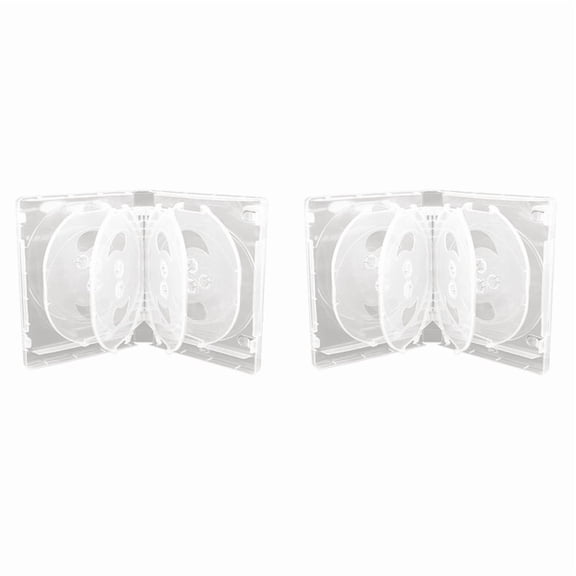 2X CD Storage Box 10-Piece Pack CD Case Plastic Double-Sided CD Storage Car CD Case Thickened DVD Case,White