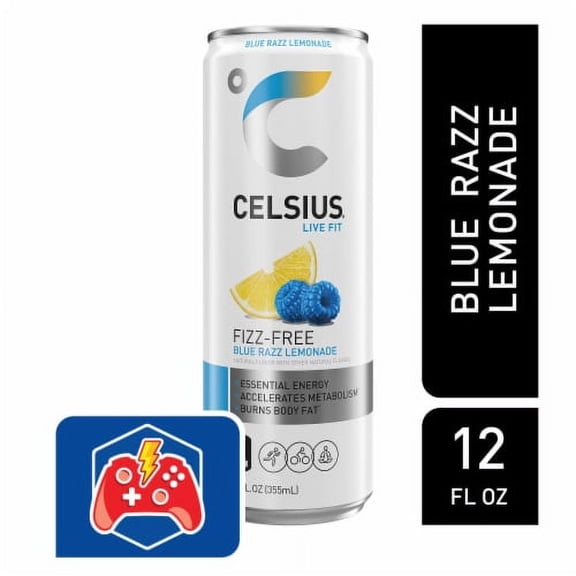 2X - CELSIUS Fizz Free Blue Razz Lemonade Energy Drink Can