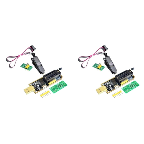 2X CH341A 24 25 Series EEPROM Flash BIOS USB Programmer Module + SOIC8 SOP8 Test Clip for EEPROM 93CXX / 25CXX / 24CXX,2 x CH341A 24 25 Series EEPROM Flash BIOS USB Programmer Module Kit