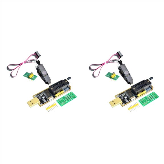 2X CH341A 24 25 Series EEPROM Flash BIOS USB Programmer Module + SOIC8 SOP8 Test Clip for 93CXX / 25CXX 24CXX