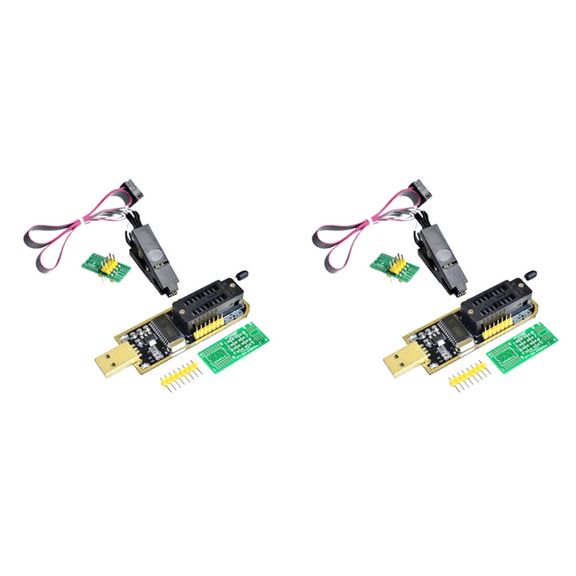 2X CH341A 24 25 Series EEPROM Flash BIOS USB Programmer Module + SOIC8 SOP8 Test Clip for 93CXX / 25CXX 24CXX