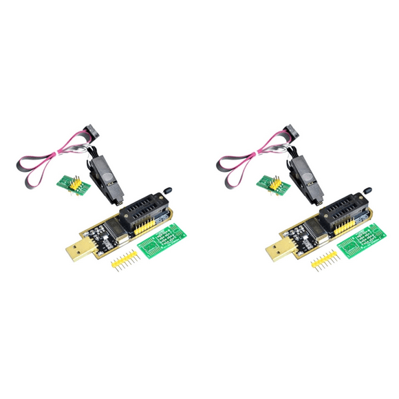 2X CH341A 24 25 Series EEPROM Flash BIOS USB Programmer Module + SOIC8 SOP8 Test Clip for 93CXX / 25CXX 24CXX