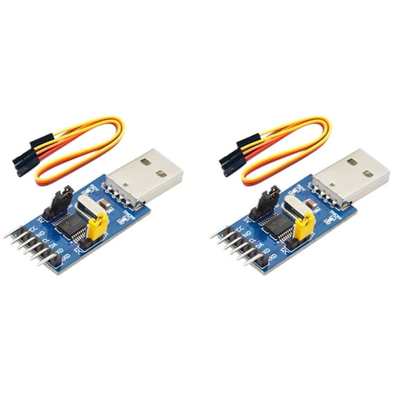 2X CH341T Two-In-One Module USB to IIC UART USB to TTL Single-Chip Serial Port Downloader,2 x 2 in 1 module 2 x double female cable,Blue&yellow