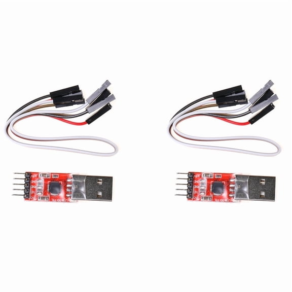 2X CP2102 Module USB to TTL Serial UART Download Cable Line Upgrade A Type USB Micro-USB 5Pin,2 x CP2102 module 2 x Dupont Line (Random color, don't accept the specified color),Red