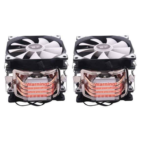 2X CPU 5 Direct Contact Heatpipes Freeze Tower Cooling System CPU Cooling Double Fan,2 * cooling fan,Photo Color