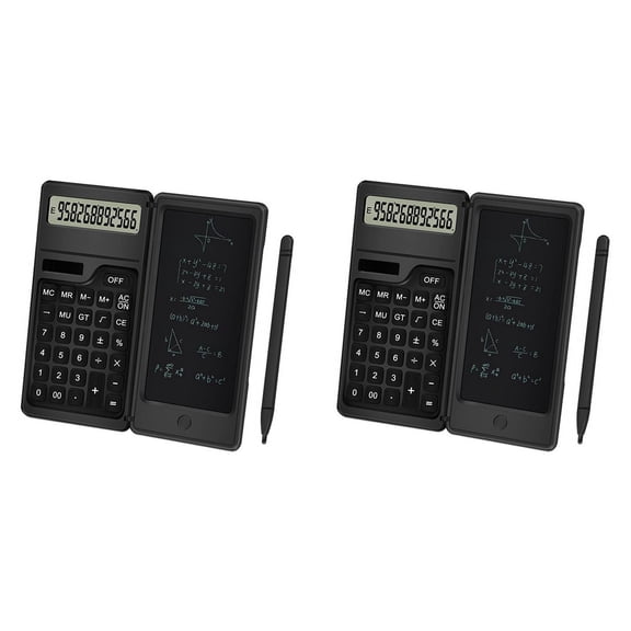 2X Calculator with Notepad, 12 Digits LCD Display Solar Desktop Calculator Portable Calculator for Office, School Home