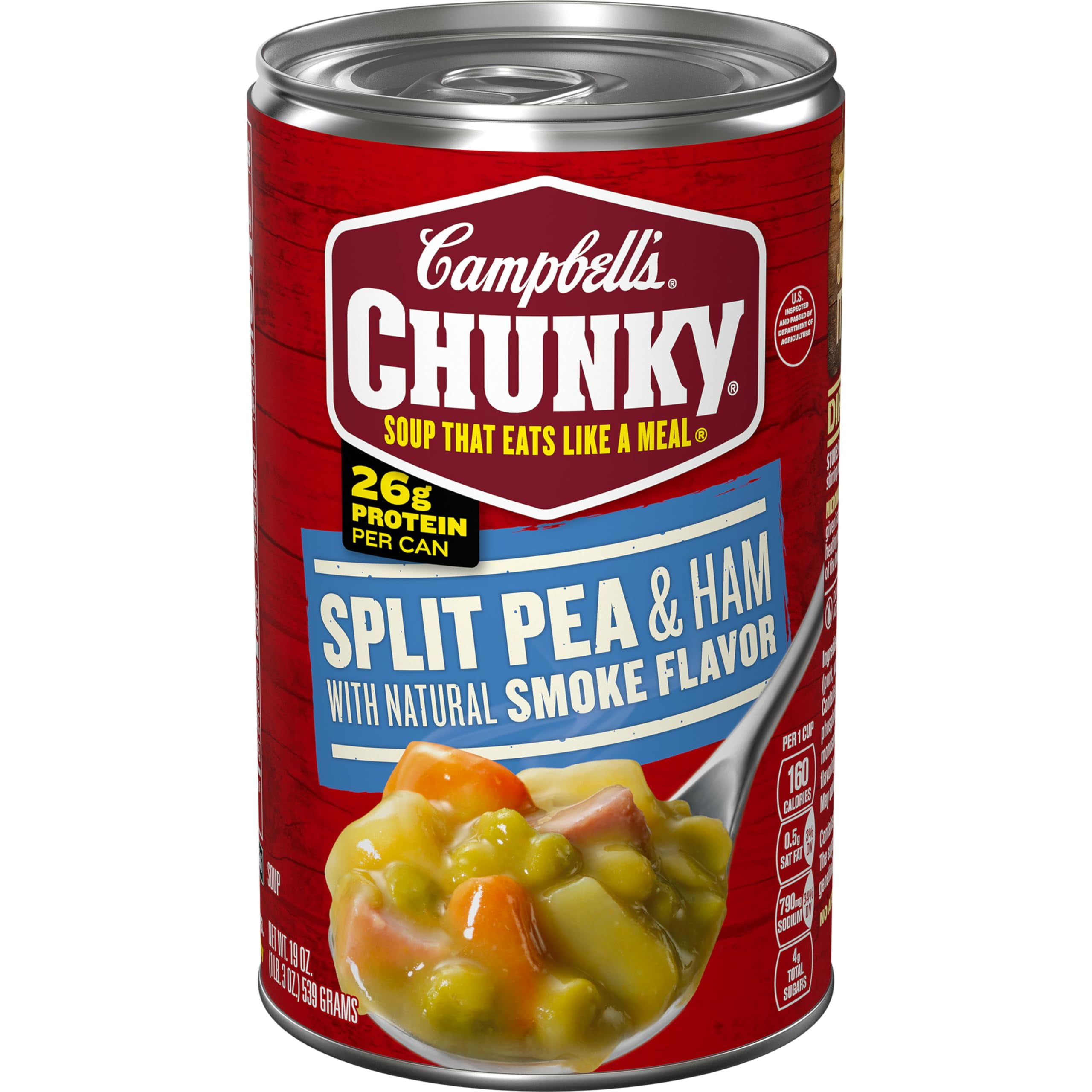 2X - Campbell’S Chunky Soup, Split Pea Soup With Ham, 19 Oz Can
