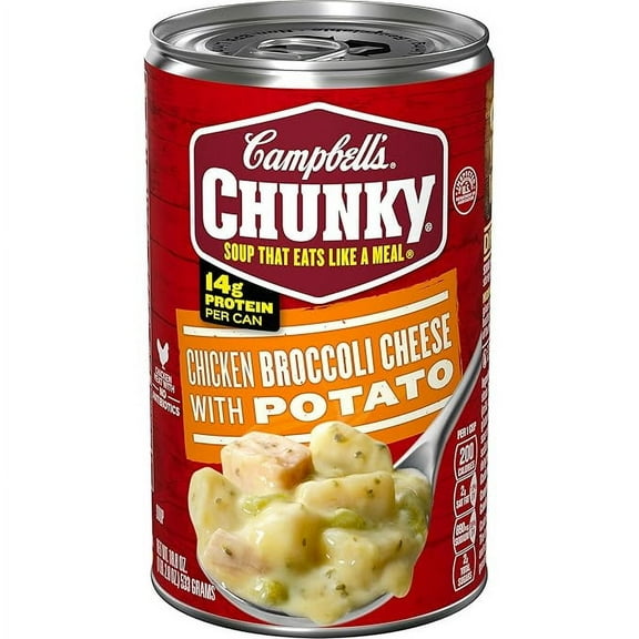 Pack of 2 - Campbells Chunky Soup Chicken Broccoli Cheese Soup 18.8 oz