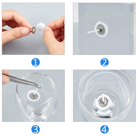 2X Candle DIY Tools Set, 1 Roll 200Ft/61M Cotton Candle Wick Core with 200 Pcs Candle Wick Sustainer