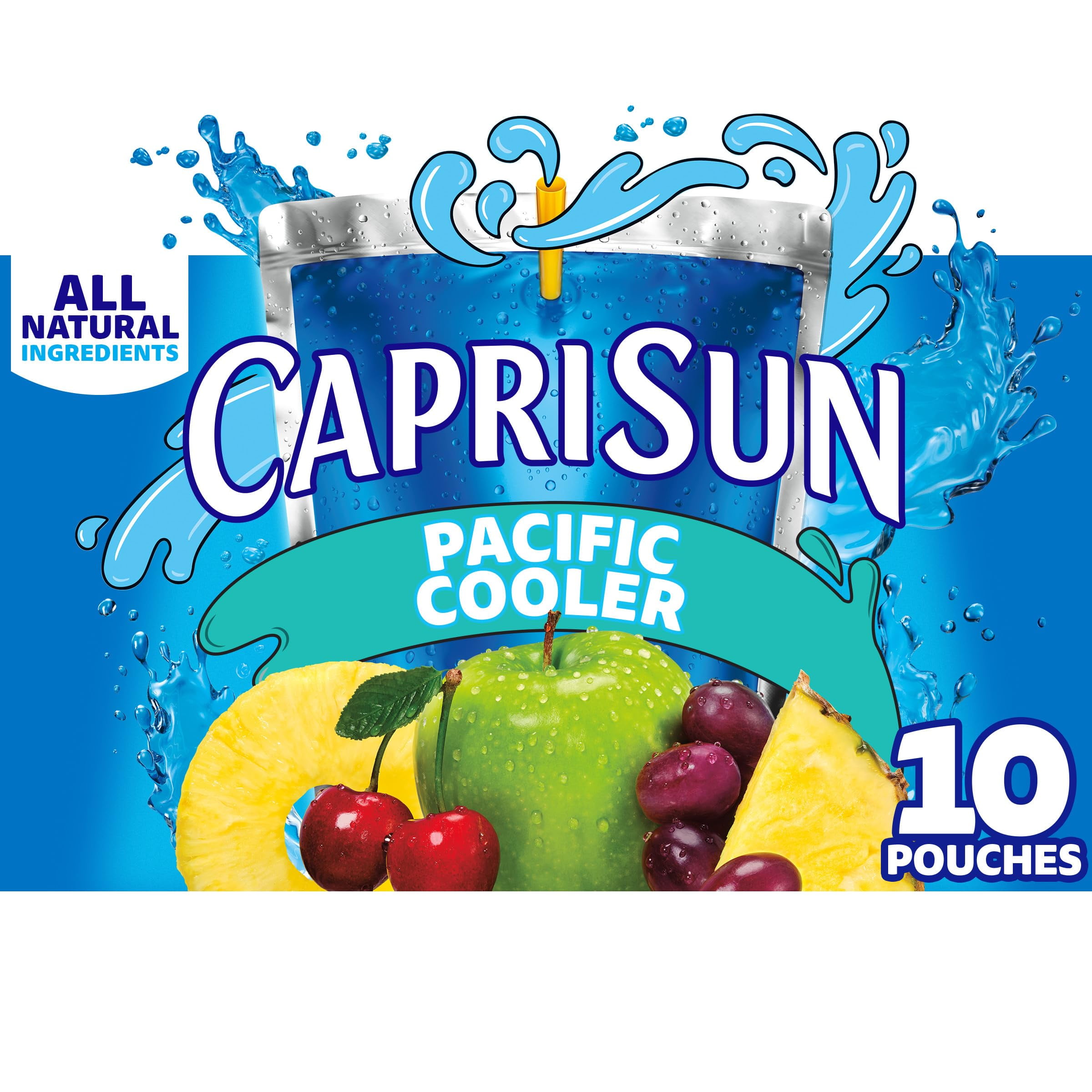 2X - Capri Sun Pacific Cooler Mixed Fruit Naturally Flavored Kids Juice Drink Blend (10 Ct Box, 6 Fl Oz Pouches)