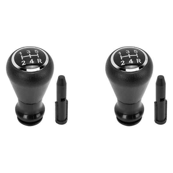 2X Car 5 Speed Gear Stick Shift Knob Head for 106 107 205 206 207 405 for C1 C3 C4,2 x Gear shift knob 2 x Plastic mounting cone,Black