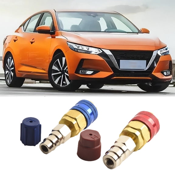 2X Car A/C Air Condition Low/High R134 Quick Coupler Extension Adapters Auto Accessories