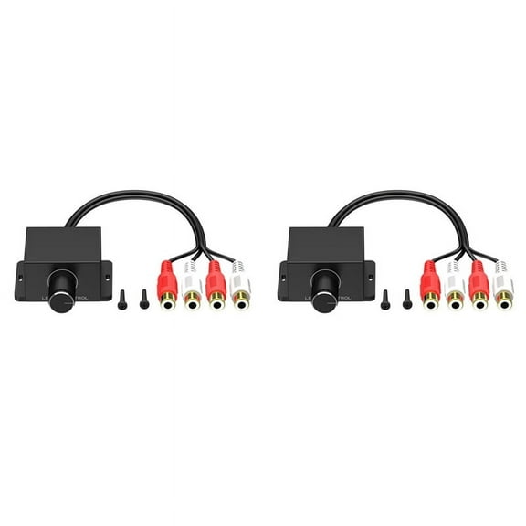 2X Car Audio Amplifier Bass Level Remote Volume Control Knob Male and Female Input and Output Car Volume Regulator