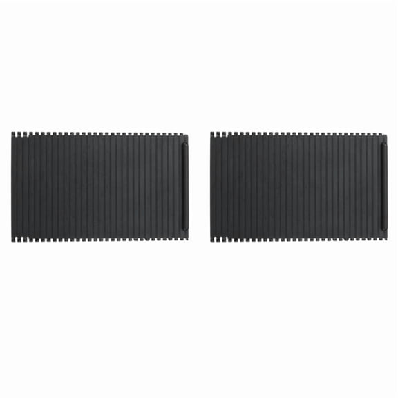 2X Car Center Console Water Cup Holder Roller Blind Drink Holder Decorative Plate for E53 X5 98-06,2x Centre Console Roller Blind Cover,Black