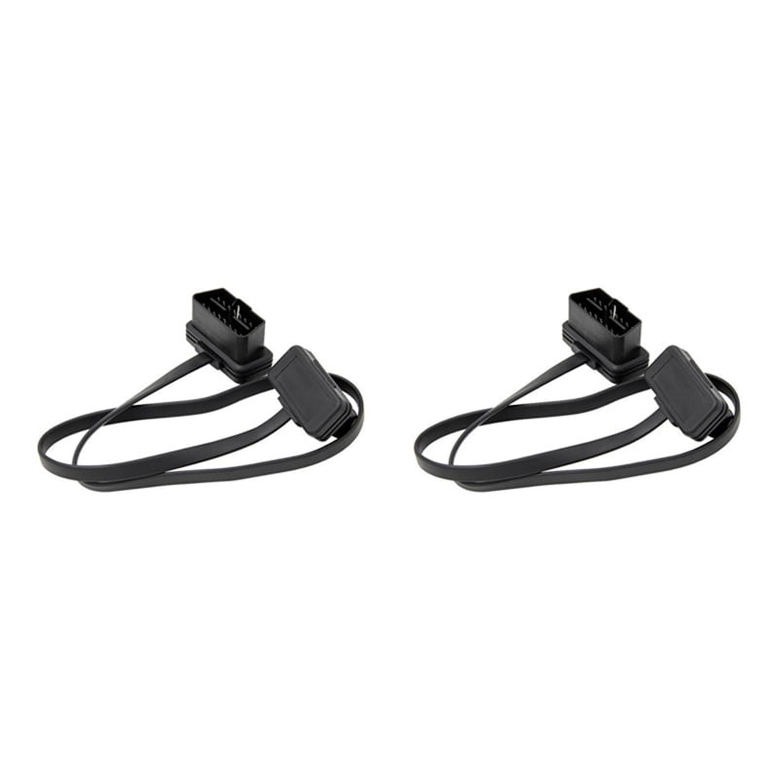 2X Car Elbow Obd2 16 Pin Male to Female Flat Diagnostic Extension Cable ...