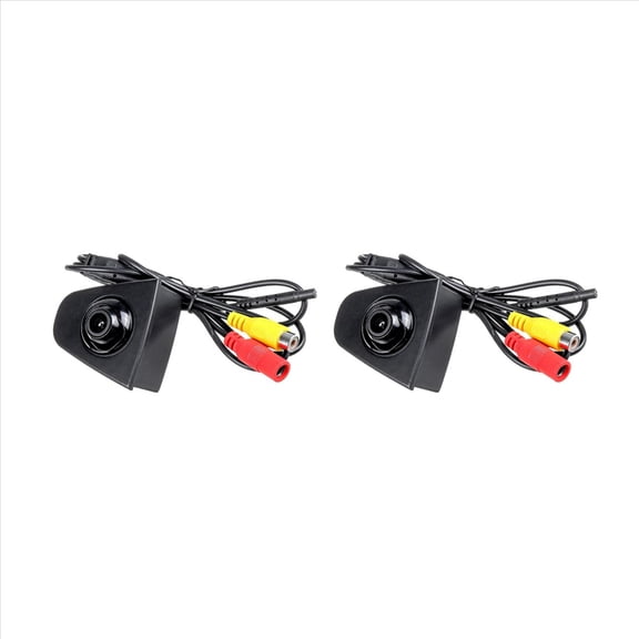 2X Car Front Logo Camera Front View Camera Parking Waterproof for XR-V Spirior,2 * Front View Camera 2 * power cable 2 * video cable,black