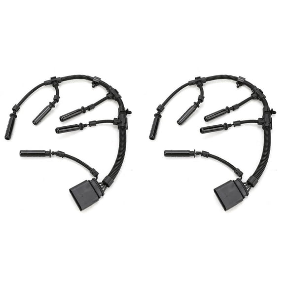 2X Car Glow Plug Bridge Wiring Harness for - Transporter 2.5 TDI 2003-2010 070971277B,2 * Glow plug wiring harness,black