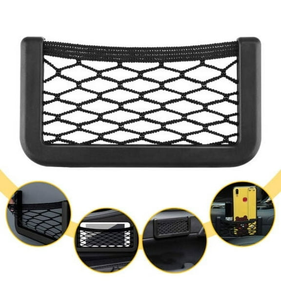 2X Car Interior Accessories Body Edge Seat Back Elastic Net Storage Phone Holder