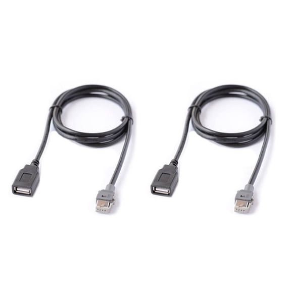 2X Car Media Head Unit USB Interface Cable Adapter for MISTRA,2*USB Cable,Black