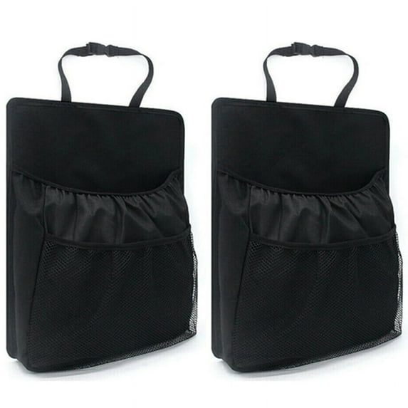 2X Car Net Mesh Pocket Back Multi-Pocket Storage Bag Organizer Holder Black