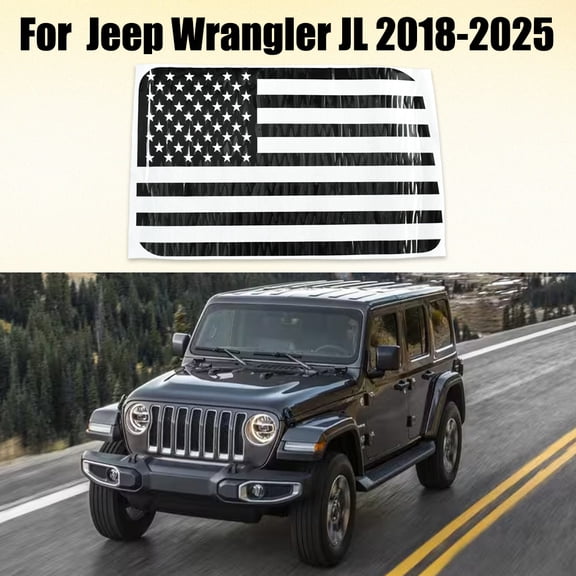 2X Car Rear Window American Flag Vinyl Decal For Jeep Wrangler JL JLU 2018-2026
