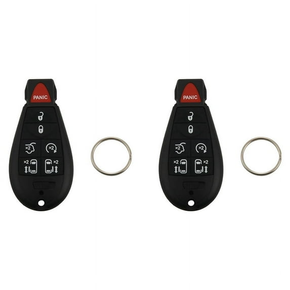 2X Car Remotes 7 Button Key Fob Compatible for Town Country 2008-2015 Grand Caravan 2008-2014