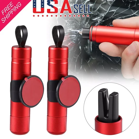 2X Car Safety Hammer Window Glass Breaker Seat Belt Emergency Escape Cutter Tool